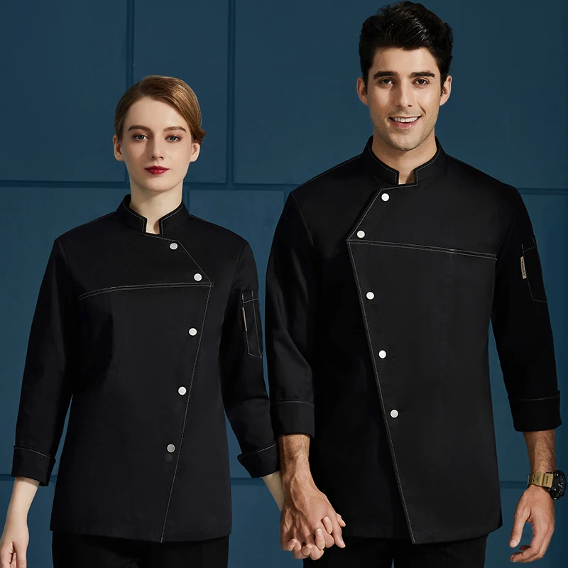New Unisex Kitchen Bakery Food Service Cook Coat Hotel Catering Restaurant Cooking Canteen Chef Jacket Sushi Work Uniform Shirt |