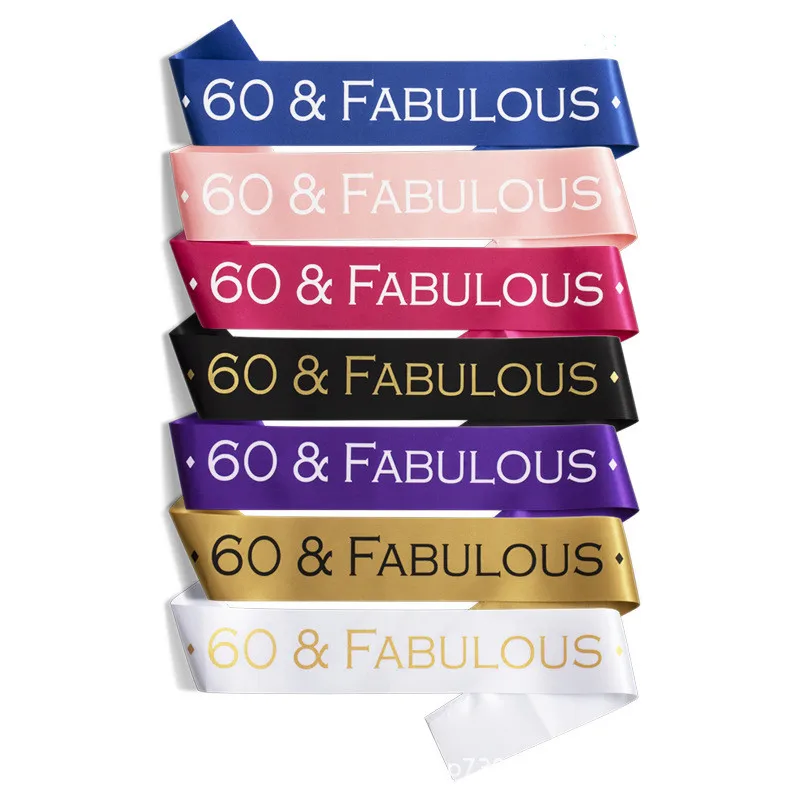 

60th Birthday Decorations 60&Fabulous Birthday Sash Anniversary Wedding Decor Birthday Party Supplies Birthday Straps