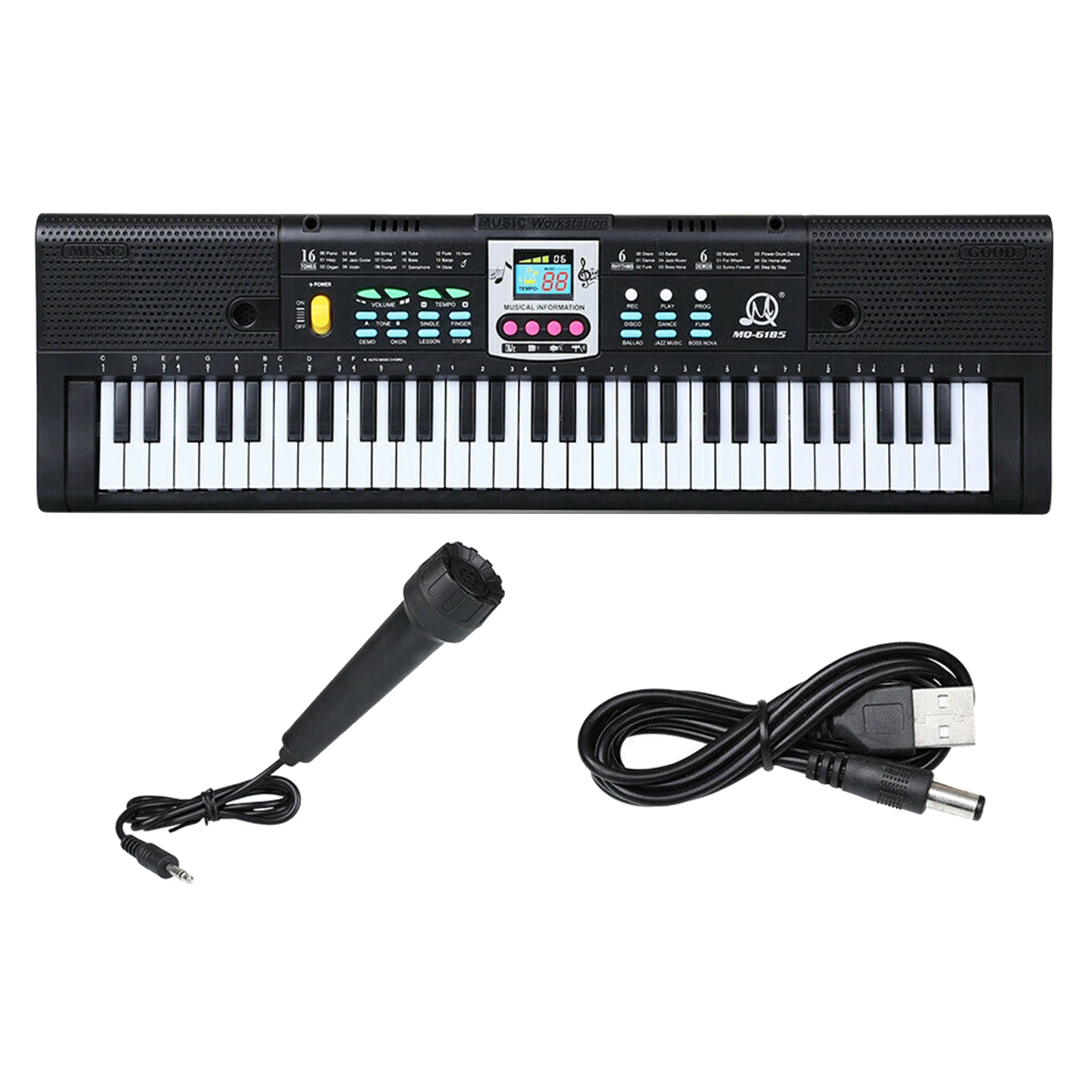 

Keyboard Piano 61-Key Digital Piano Organ with Microphone Kit for Home Stage