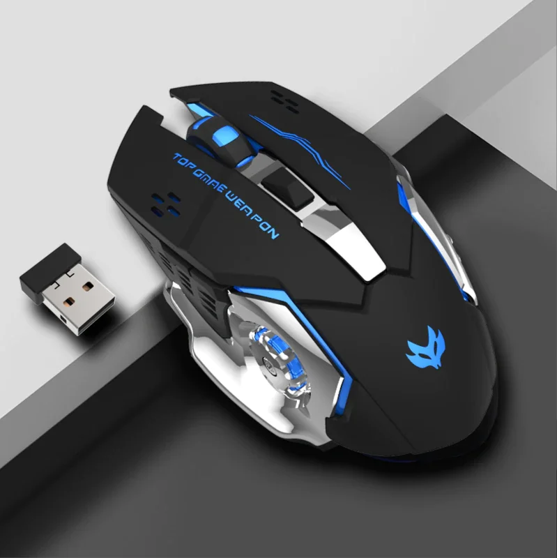 

USB Wireless Rechargeable Mouse 2400DPI Computer Silent Mouse LED Backlit Ergonomic Gaming Noiseless Mause For Laptop PC