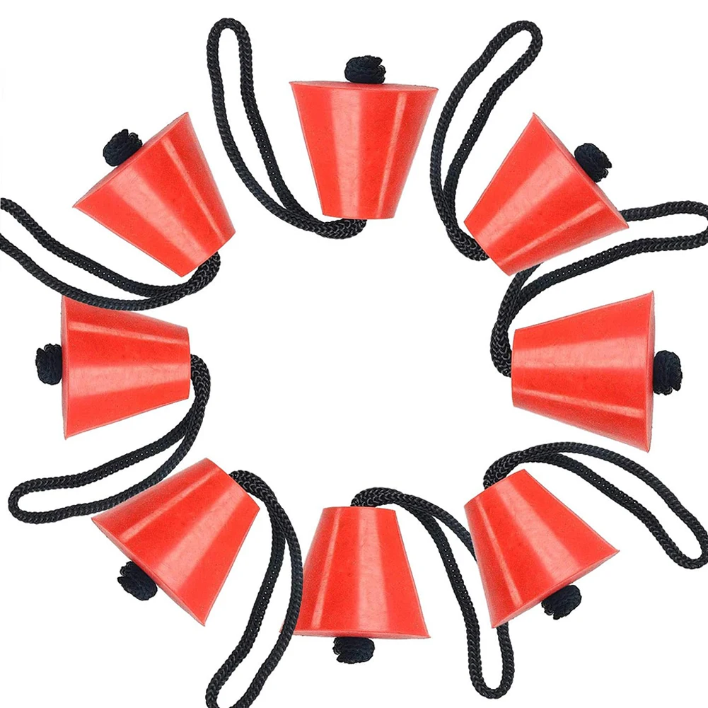 

Kayaking Plugs Drain Water Holes Stopper Silicone Rubber with Lanyard Large Universal Kayak Scupper Plug Kit Set 8PCS Red