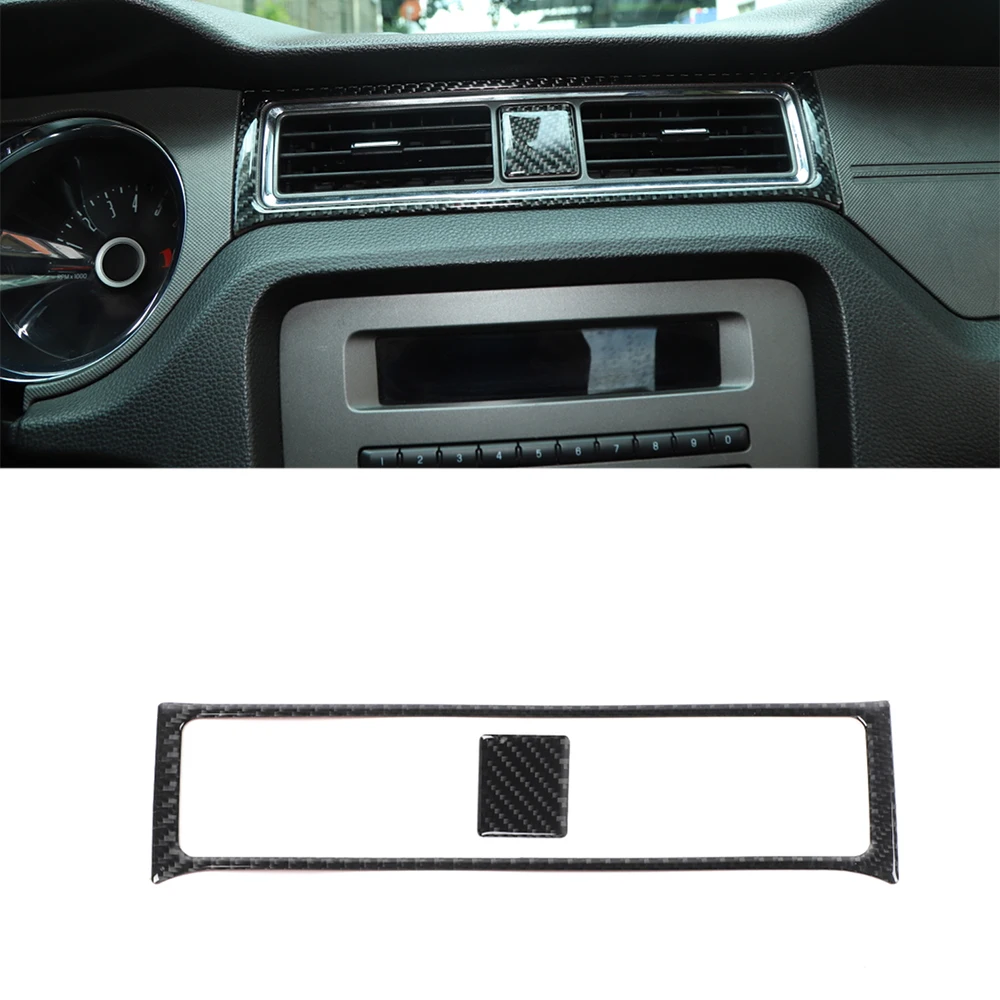 

Центральная рамка на вентиляционное отверстие для приборной панели автомобиля Ford Mustang 2009 2010 2011 2012, аксессуары для салона автомобиля, натуральное Черное Красное углеродное волокно