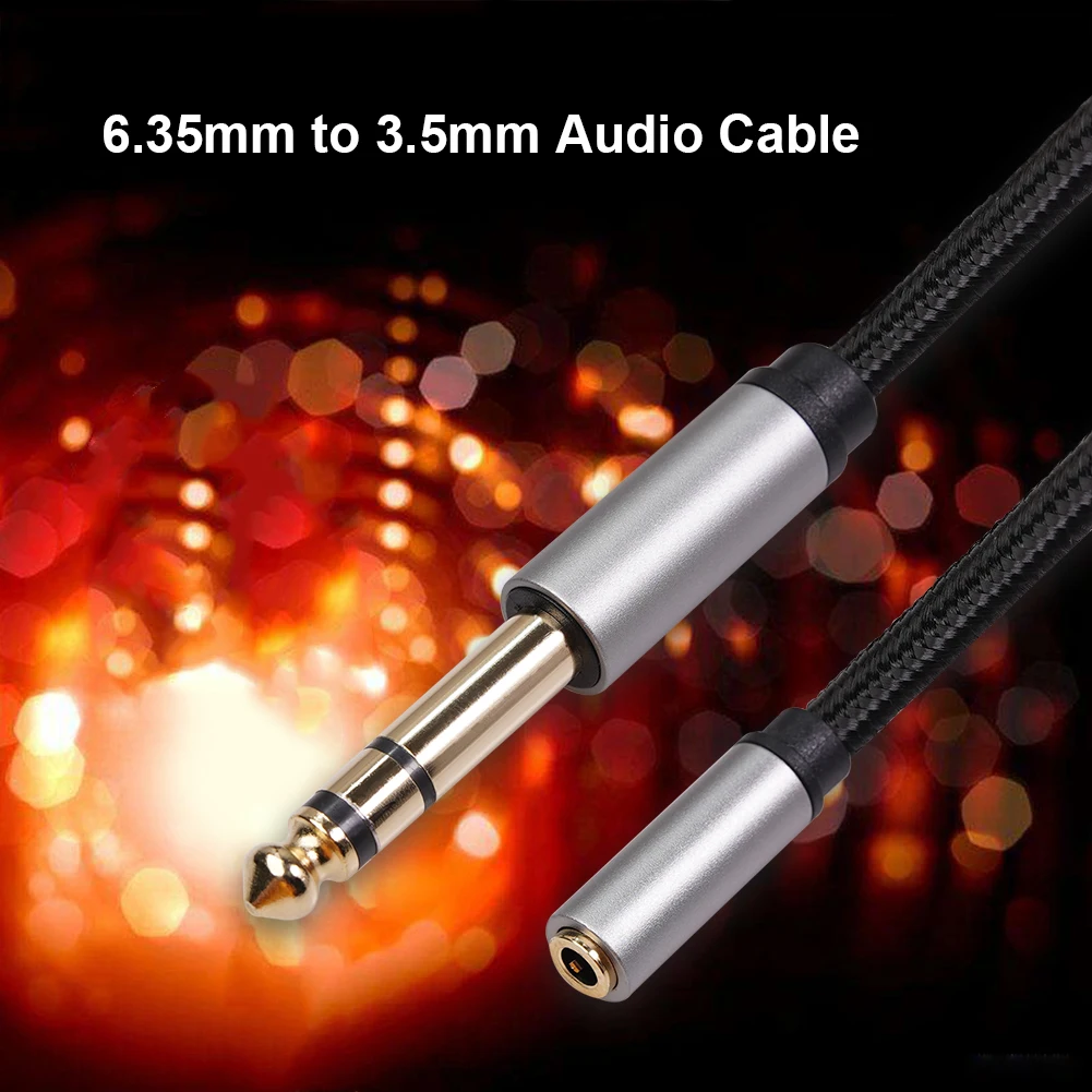 

6.35mm to 3.5mm Audio Cable 1/4 Male to 1/8 Female Headphone Stereo Adapter Cord Headphone Player PC Extender Aux Cable