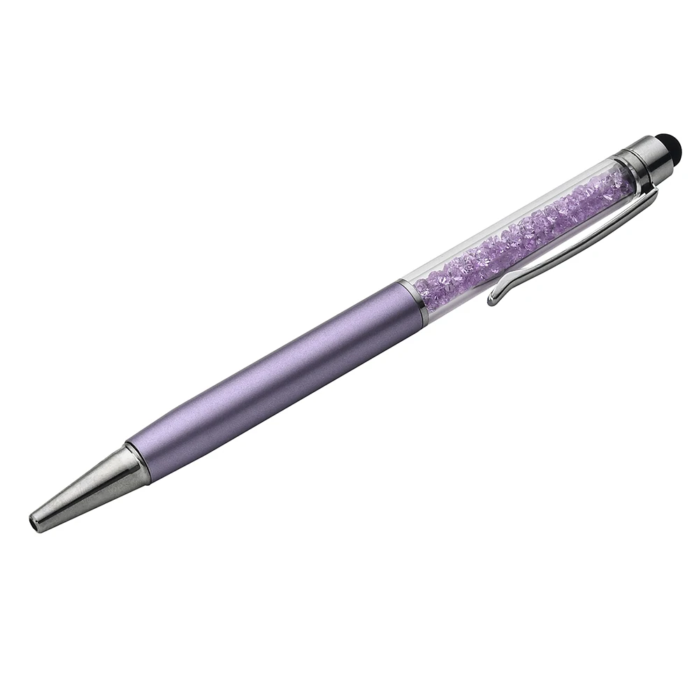 Light Purple 10 шт. персонализированный гравированный Кристалл бриллиант металлические шариковые ручки стилусы для сенсорных экранов свадебный подарок для предродовой вечеринки - Color: Light Purple