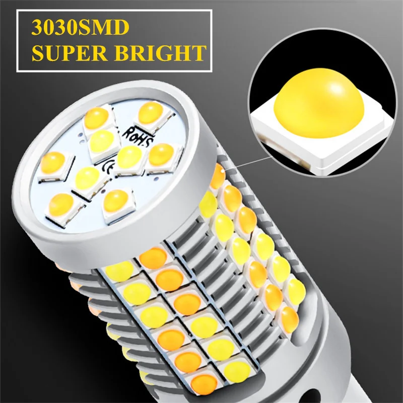 2 PCS Auto Led Bulbs Car DRL Daytime Running Lights Night Yellow Turn Signals Lamps PY21W BAU15S For Mazda 2007-2014 | Автомобили и