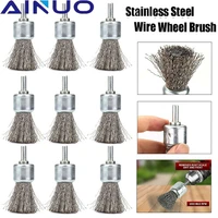 25mm stainless steel wire wheel brushes for mini drill cup rust dremel accessories rotary tools engraver abrasive materials