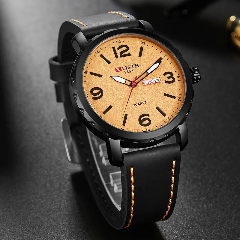 Wlisth Rolex_watch классические мужские часы Бизнес Нержавеющая сталь кварцевые