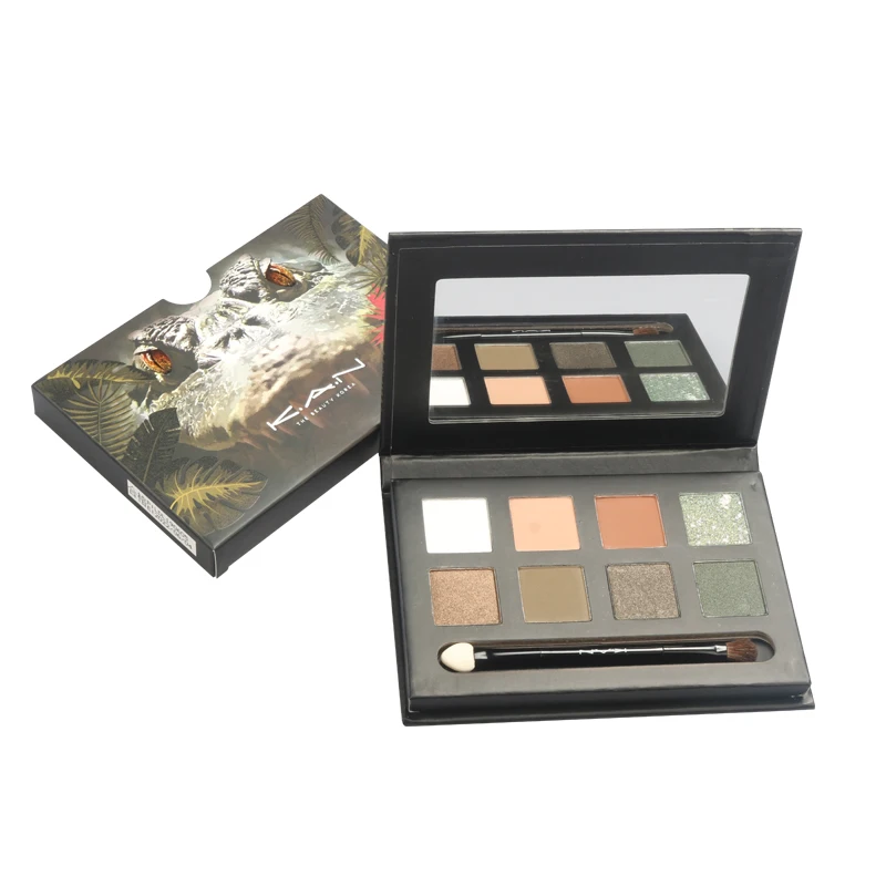 KAN 8 Colors Glitter Matte Eye Shadow Palette High Pigment Animal Pattern Hand-Made Material Cosmetics |