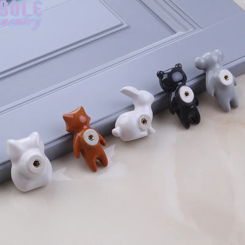 10 шт. ручки для дверей из керамики с рисунком панды совы выдвижной ящик шкафа