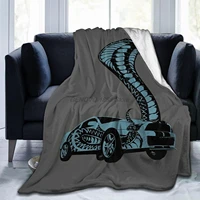 mustang cobra ultra soft micro fleece throw blanket for sofa bedroom office travel 60x50