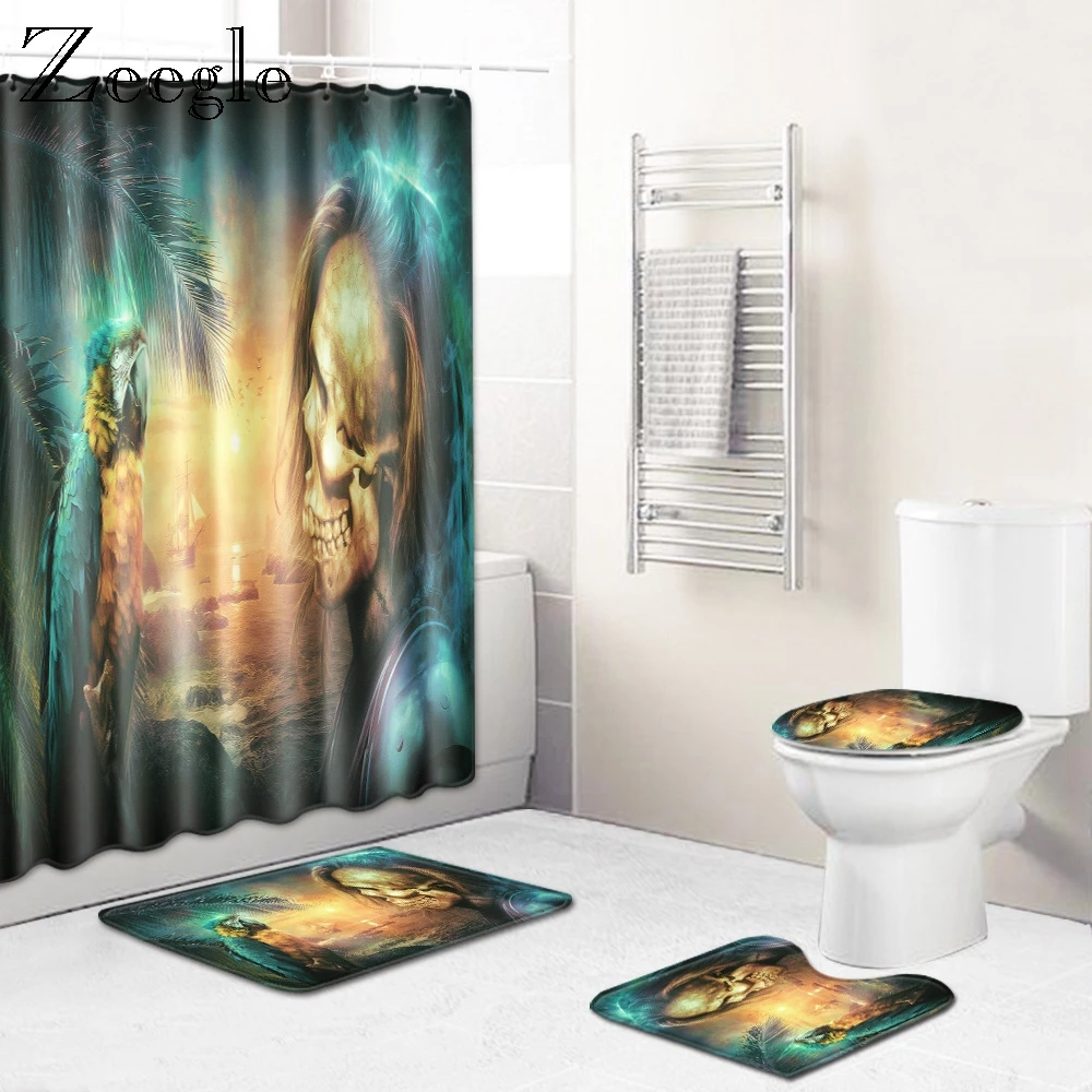 Набор из 4 ковриков для ванной Zeegle нескользящий мягкий коврик водонепроницаемая