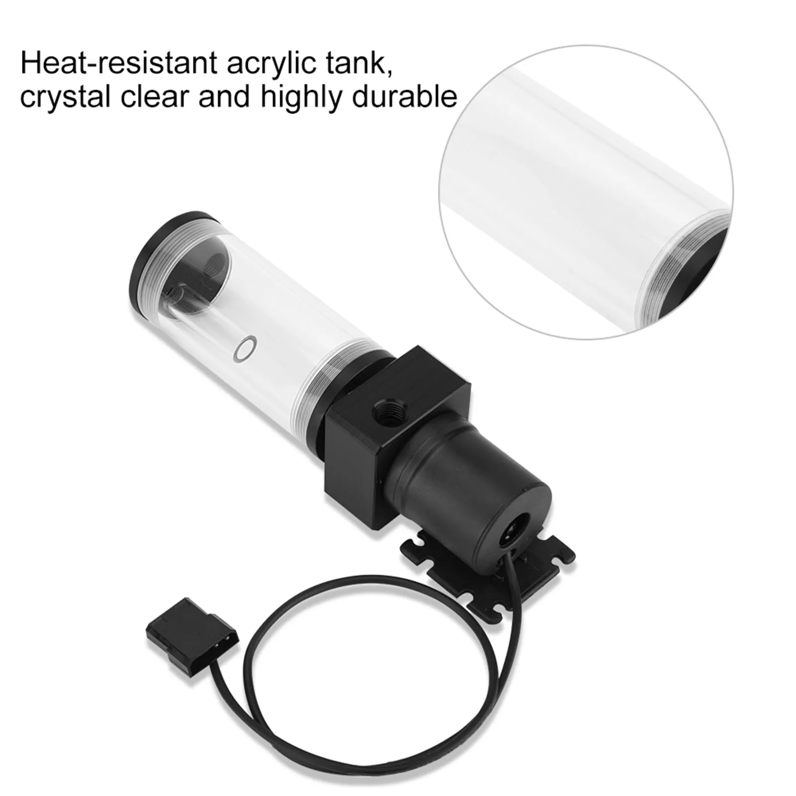 

CPU Water Cooling Pump Reservoir Fine Workmanship Heat-Resistant Waterproof Cooling Pump Radiator Waterblock Holder Kit For CPU