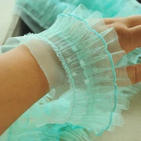 pleated tulle dot lace fabric handmade diy trimmings 9cm guipure material doll accessories hem skirt home sewing supplies qy28