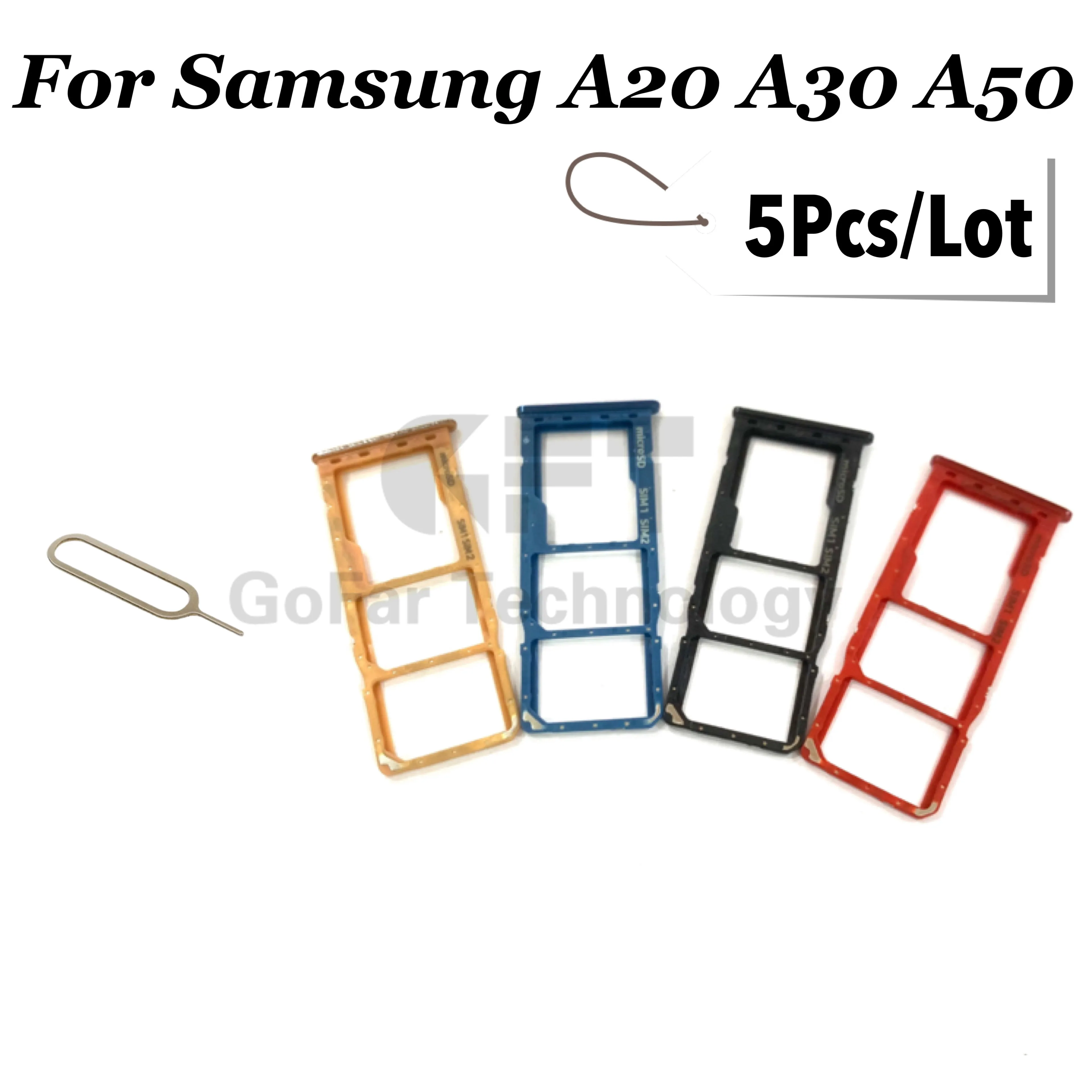 

Сменные адаптеры для Micro Sim-карт SAMSUNG A20 A30 A50, черный, золотой, красный, синий, 5 шт.