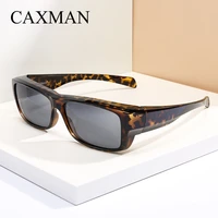 caxman fits over the glasses sunglasses polarized lens for men women prescription eyewear rectangle frame small size