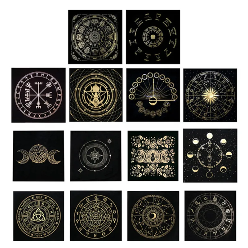 Замшевая бархатная скатерть Таро РУНИЧЕСКАЯ гадания алтарь накладная для магов