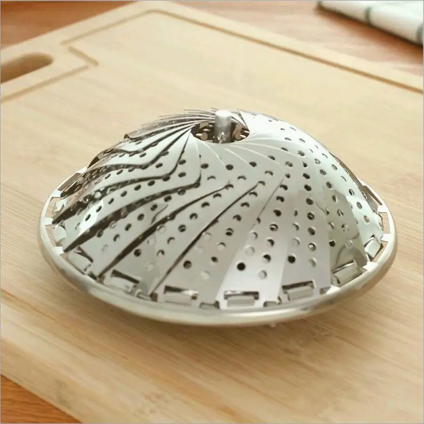 Новая Стальная Складная Пароварка складная чайник для рыбы сковорода корзина