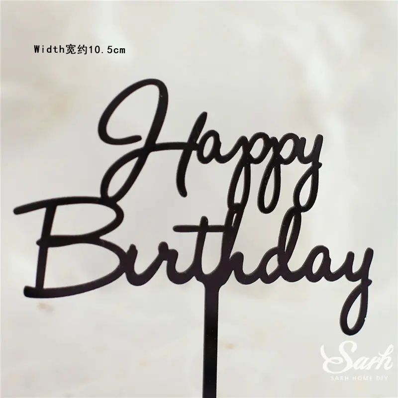 2pc birthday S 2 шт., золотой, черный, с надписью «Happy Birthday», «Oh Baby», крючок, топпер для торта, для выпечки, вечерние украшения, подарки на день Святого Валентина, юбилей, любовь - Цвет: 2pc birthday S