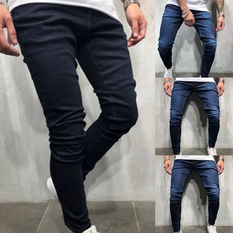HEFLASHOR 2019 повседневные джинсы мужские облегающие брюки осенние классические из