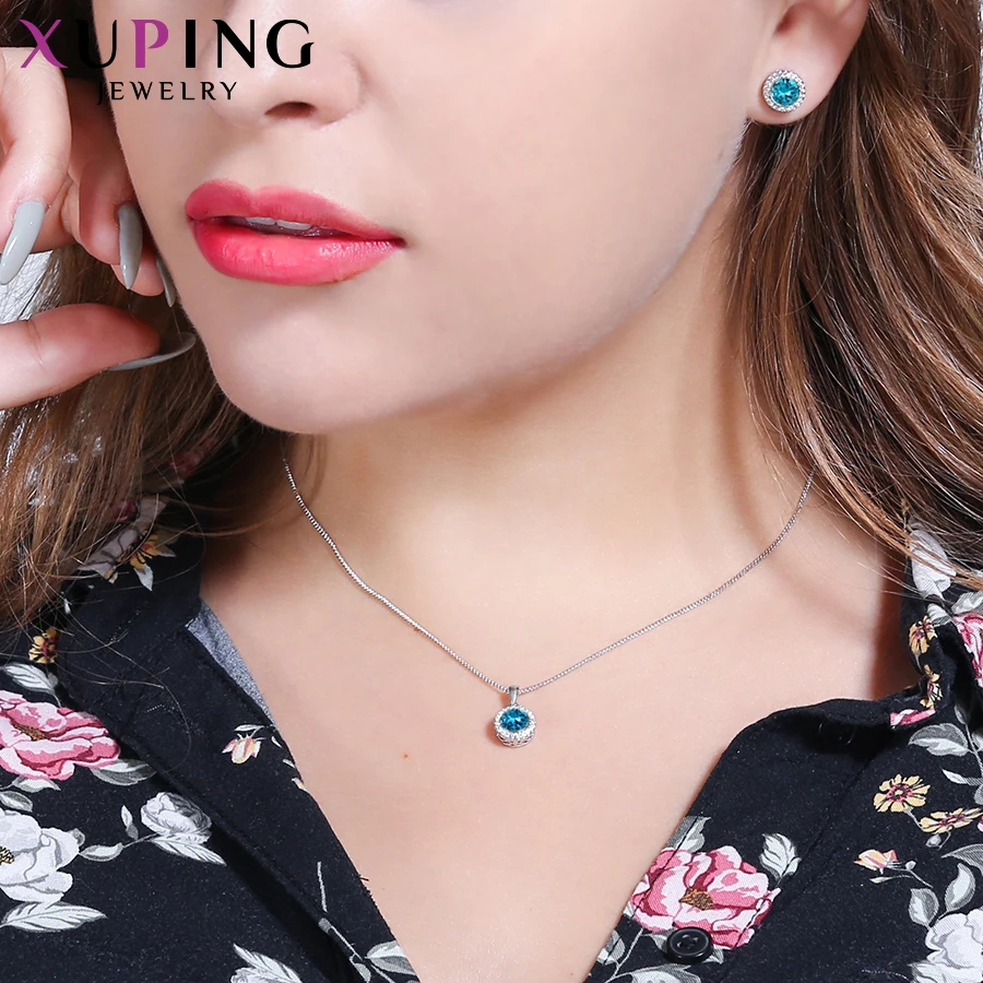 Xuping новые ювелирные изделия серьги ожерелье набор кристаллов от Swarovski Европейский Стиль Вечерние юбилей подарок для женщин S179.2-60114