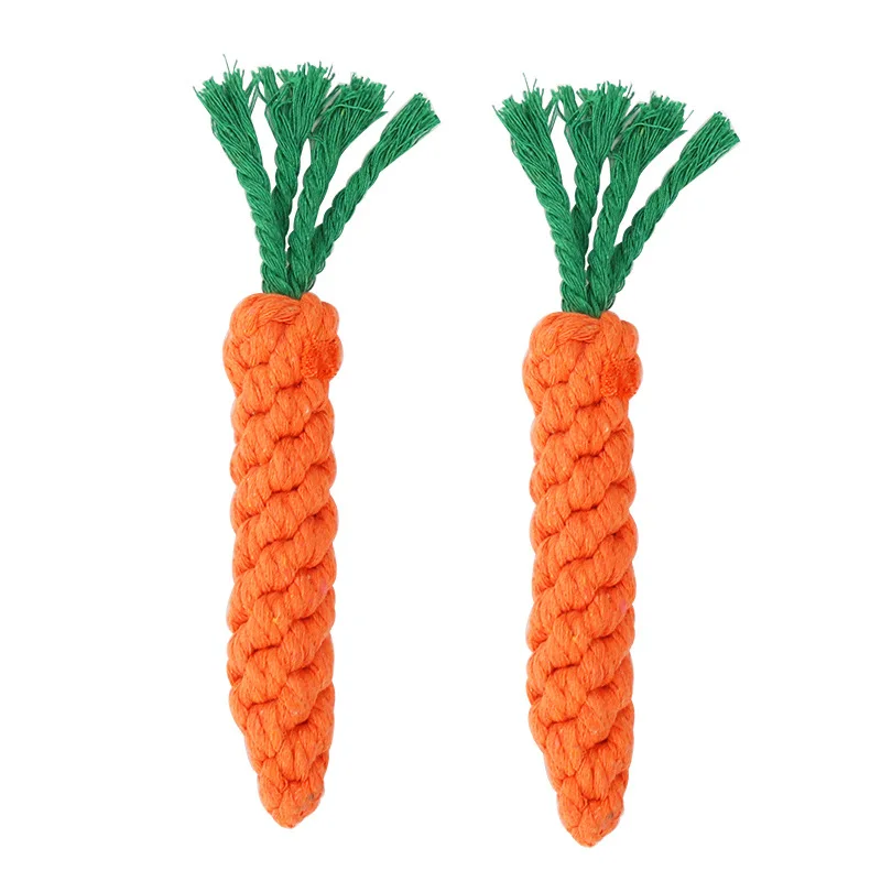 

Cotton Rope Straw Carrot Pet Toys Bite Resistant Pet Dog Teeth Chewing Toys Cat Interactive Toys Pet Supplies for Hamster Rabbit