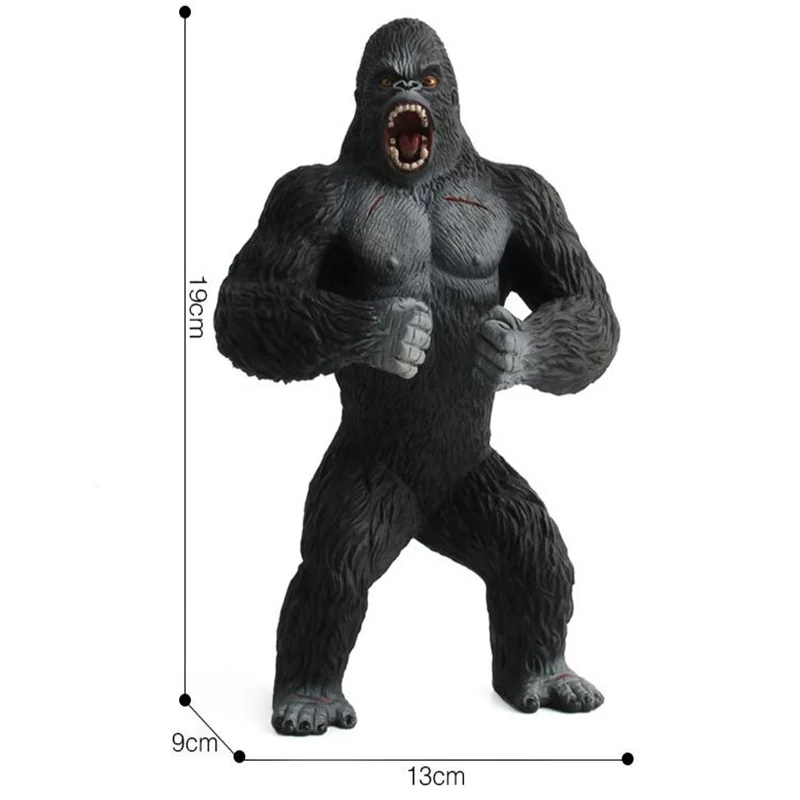 

With Box King Kong Gorilla Action Toys Figures Orangutan Cartoon Figurines Collection simulation Model Chimpanzee Animal Gift