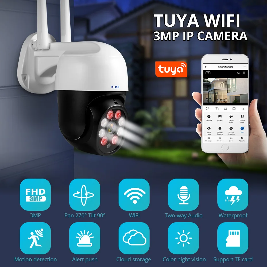 kerui w204 4g home alarm kit tuya wifi gsm home alarm 3mp outdoor camera motion detection burglar security intelligent house free global shipping