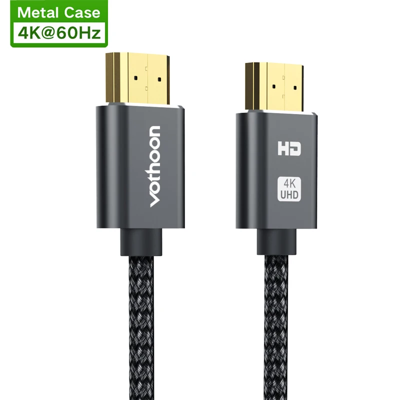 Black Vothoon 4K 60Hz HDMI 2,0 кабель HDMI к HDMI кабель Ethernet кабель для PS3 проектор HD lcd Apple tv компьютер ноутбук к Displayer - Цвет: Black