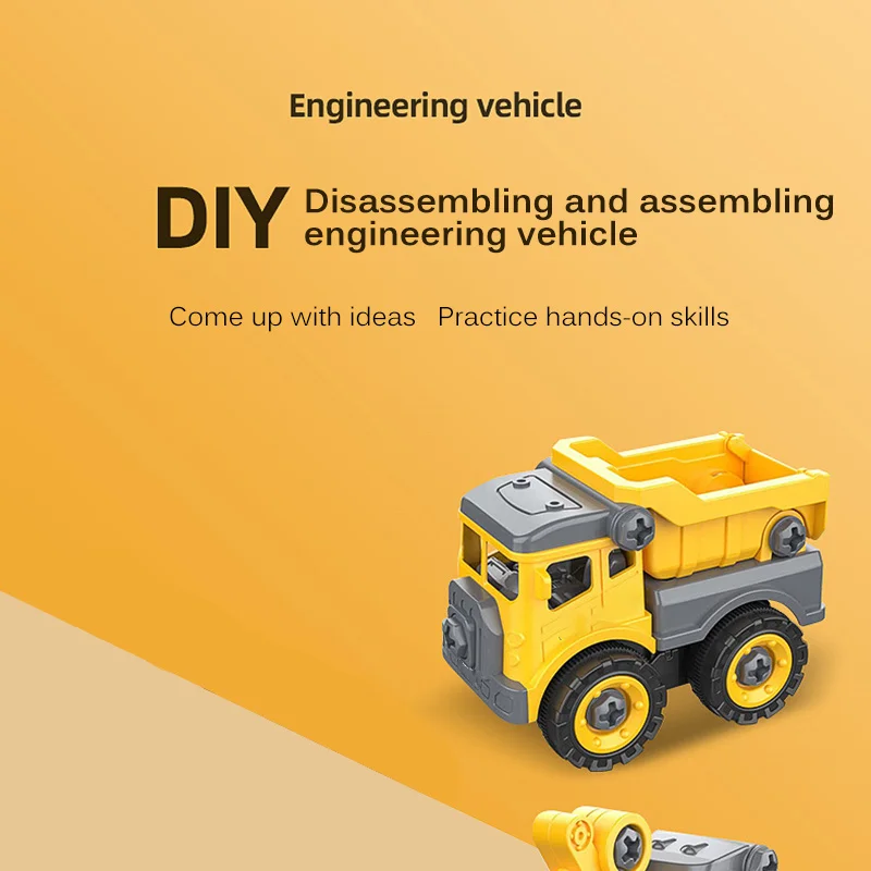

Children DIY Disassembly Assembly Toy Car Engineering Vehicle Combination Assembly Car Model With Screwdriver