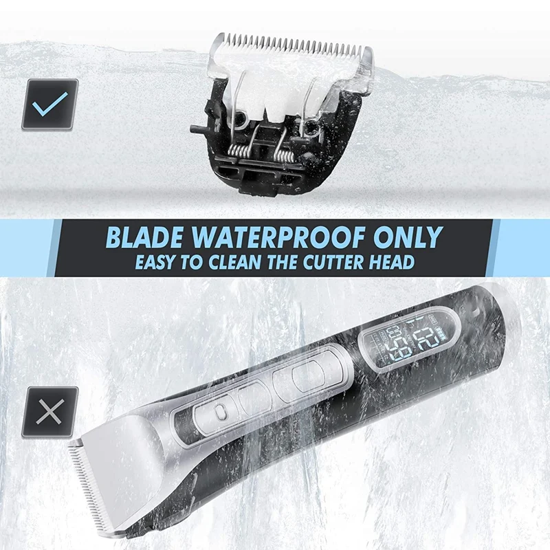 

Hair Clippers for Men Cutting, Fast Intelligent Cordless USB Charging Waterproof Beard Trimmer with Display 2 Guide Comb