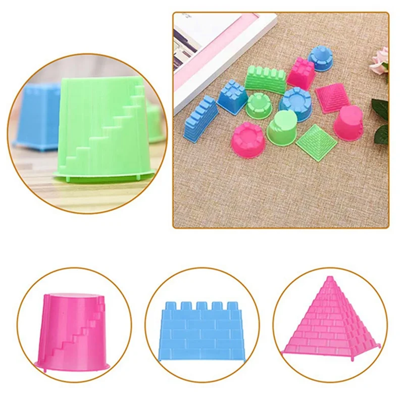 

6pcs/set Kids Castle Sand Clay Mold Building Pyramid Sandcastle Beach Sand Toy for Children Model Building Kits Educational Toys