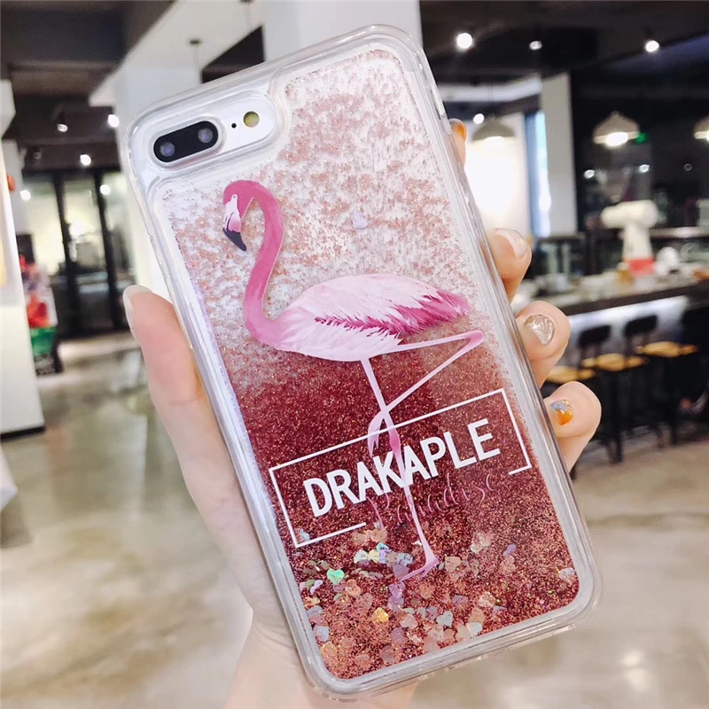 Flamingo Big Чехол для воды жидкостный Мягкий силиконовый чехол для OPPO F1A F1S F5 Lite F7 F9 F11 Pro Realme C1 X 2 Pro блестящий чехол со звездой - Цвет: Flamingo Big