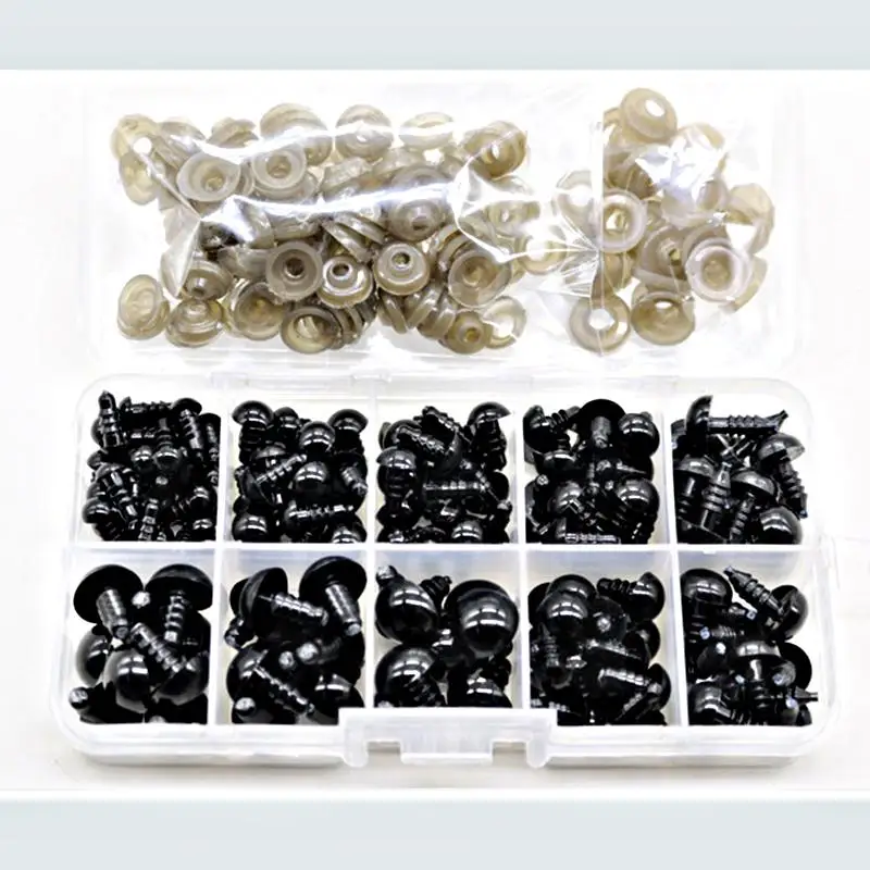 Глаза черные для игрушек 8/10/12 мм 100 шт. |