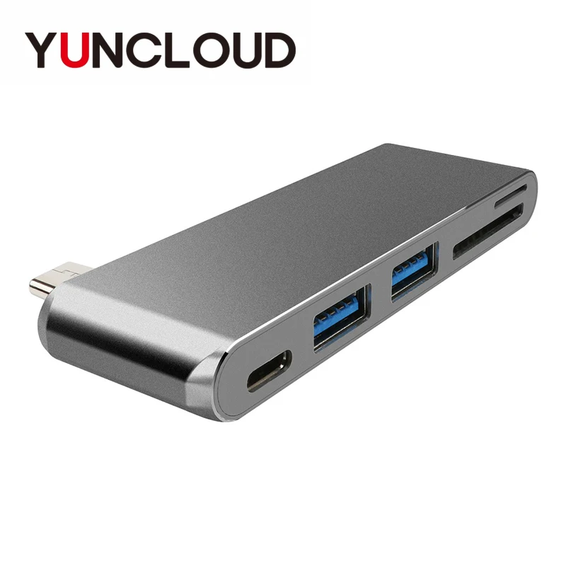 

YUNCLOUD USB HUB USB-C Adpter USB-A Ports SD TF Card Reader PD Charging Power Delivery Laptop Accessories For Macbook Pro