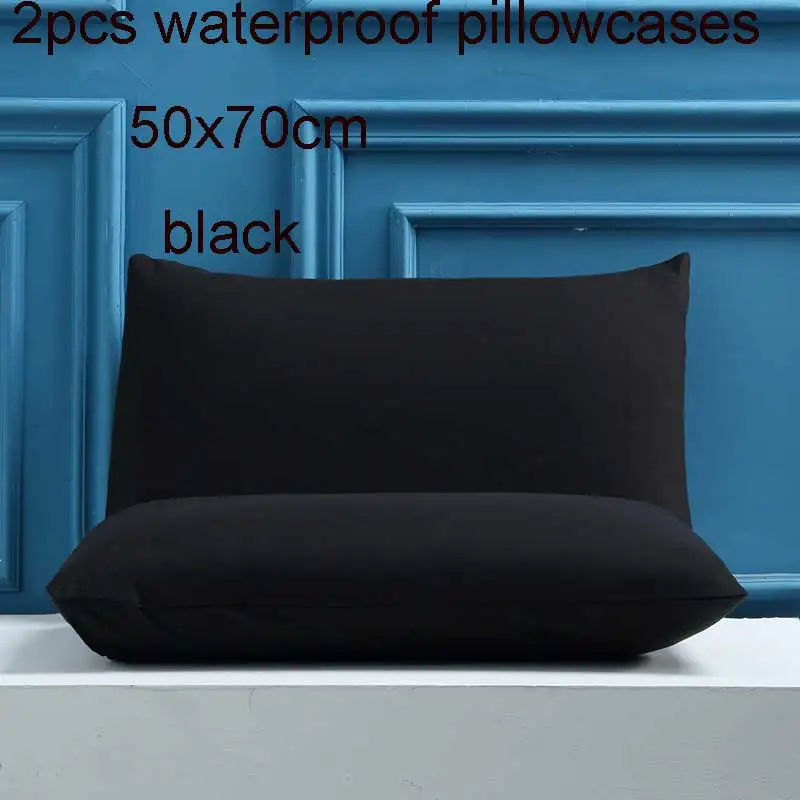 2pcs50x70pillowcase Чистый цвет водонепроницаемый защитный наматрасник эластичная натяжная простыня наматрасник queen king size покрывала покрывало - Цвет: 2pcs50x70pillowcase