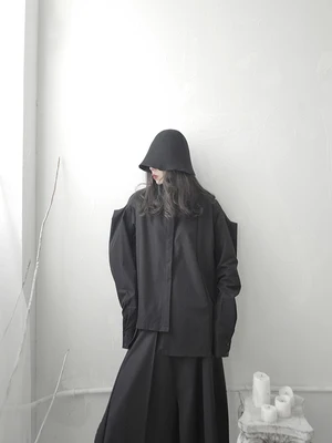 Женская Асимметричная рубашка с открытыми плечами в стиле Ямамото | одежда