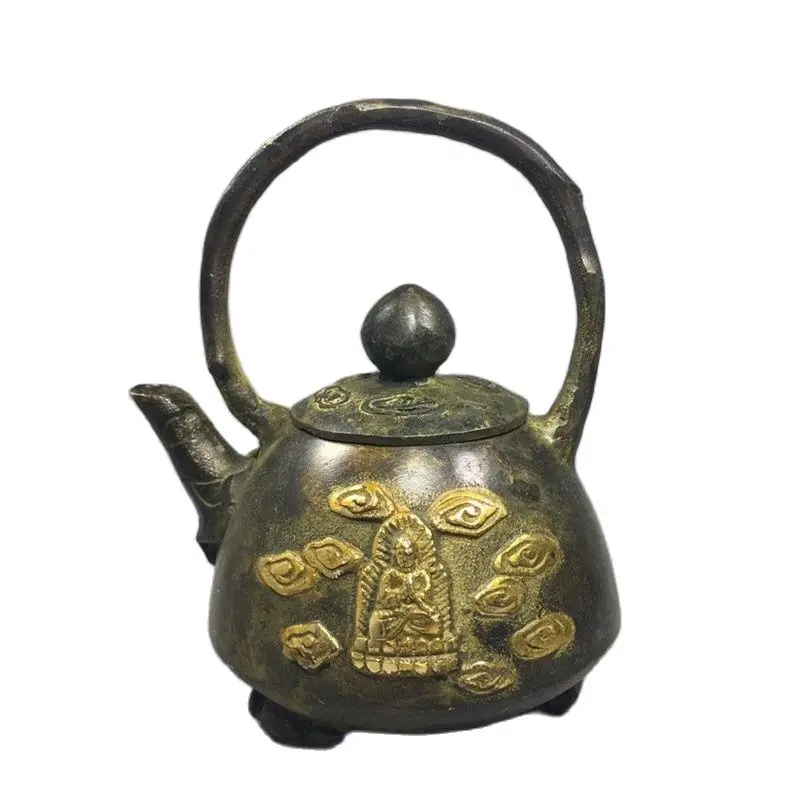 

Винный горшок из чистой меди, китайская коллекция старой меди