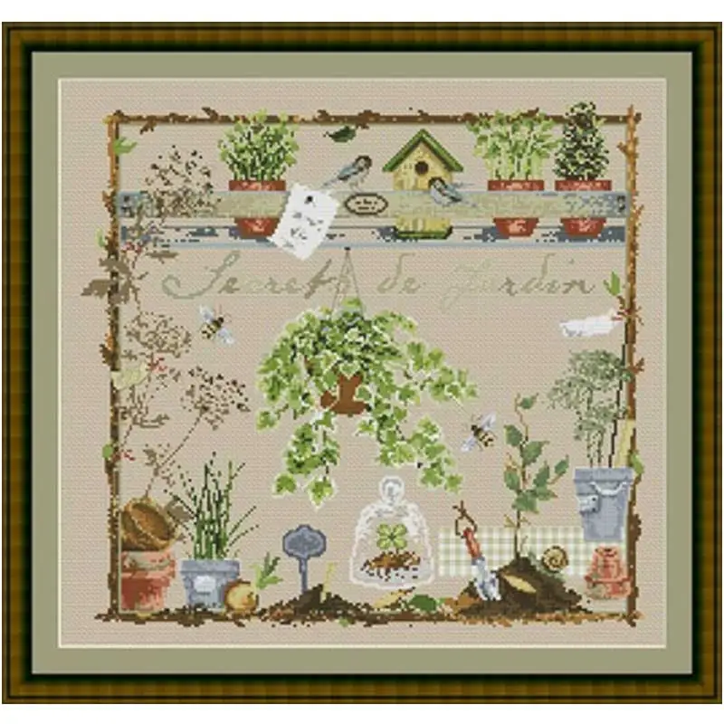 Набор для вышивки Секрет сада льняной крестиком 11CT 14CT 18ct aida | Дом и сад