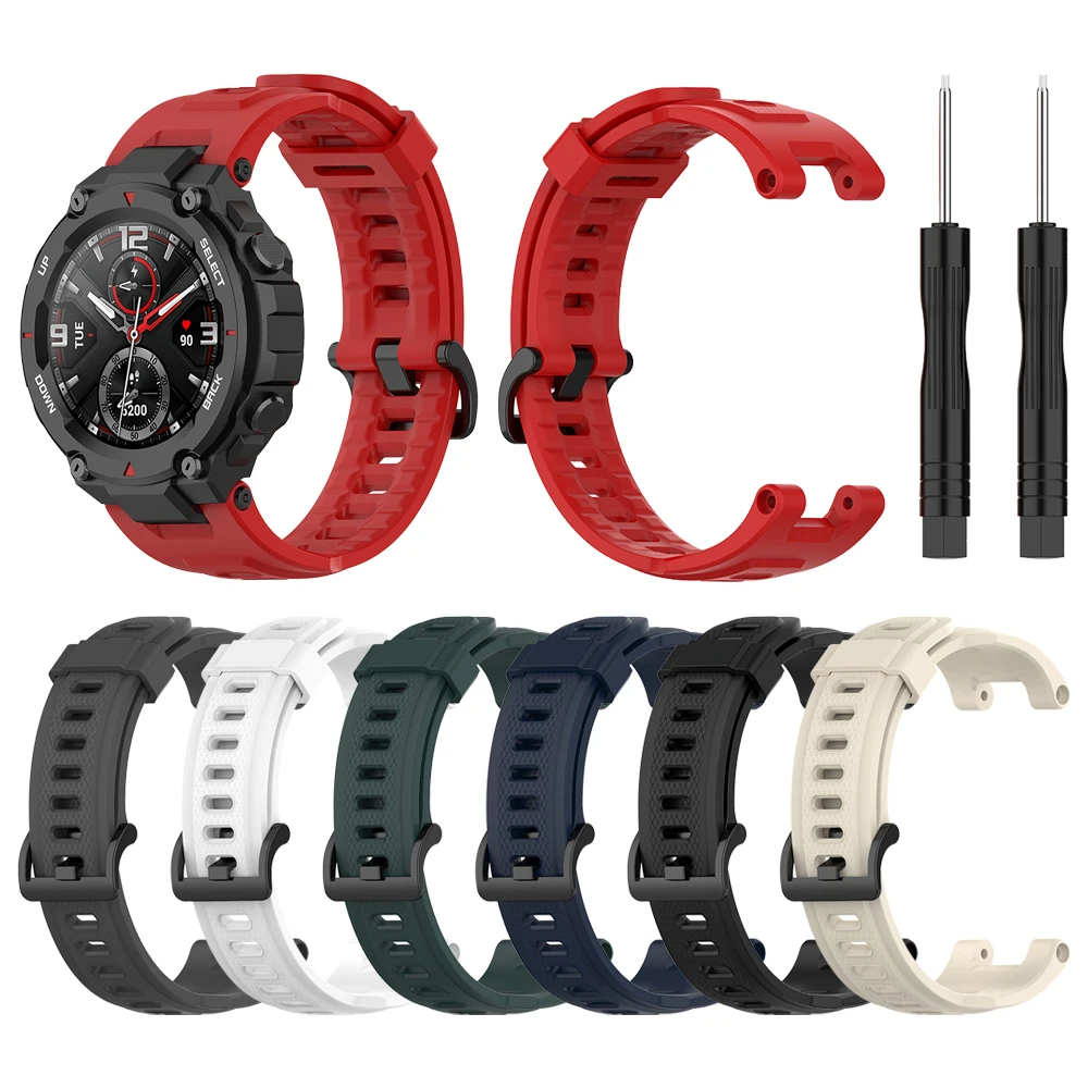 Силиконовый ремешок для часов Huami Amazfit T-Rex, сменный ремешок для смарт-часов Amazfit TREX Pro, спортивный браслет