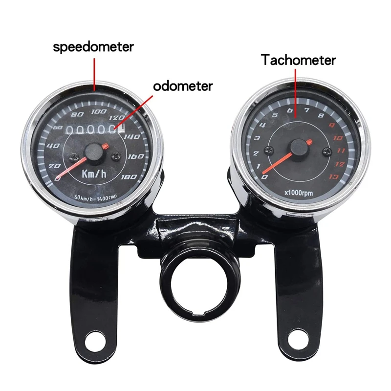 

Motorcycle Modified Odometer Dual Range Meter Code Table Led Tachometer Double Round