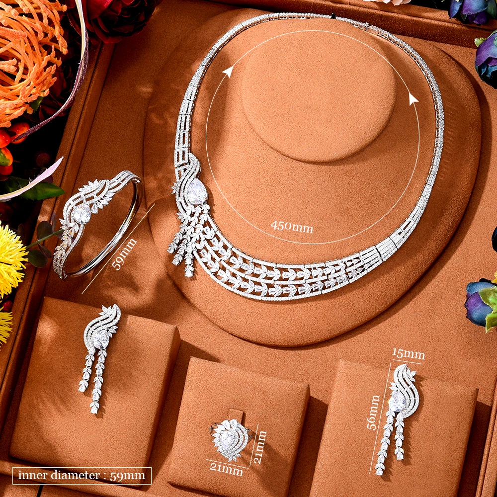 Женский Свадебный Комплект бижутерии Siscathy цепочка серебристого цвета с