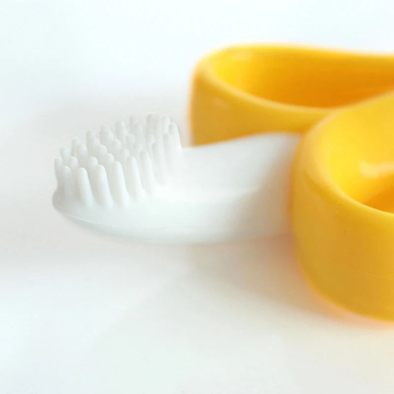 

Baby Teethers Toys Toddle Safe BPA Free Banana Teething Ring Silicone Chew Dental Care Toothbrush Nursing Beads Gift For Infant