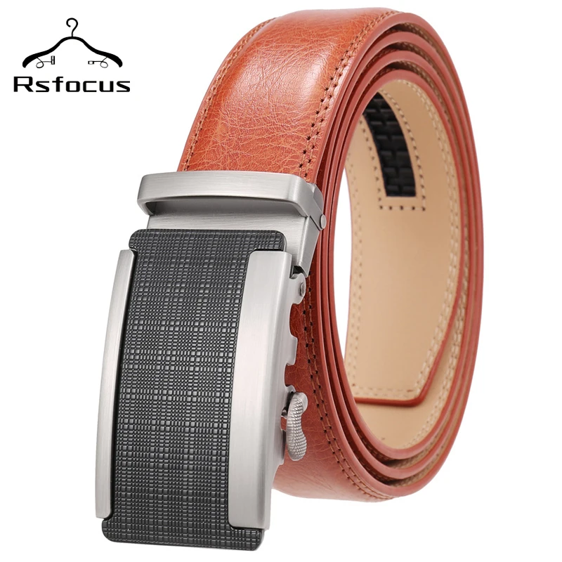 

NEW Simple Casual Red Brown Men's Belt Designer Luxury Leather Belt High Quality Alloy Automatic Buckle Black Cowhide Belts R65