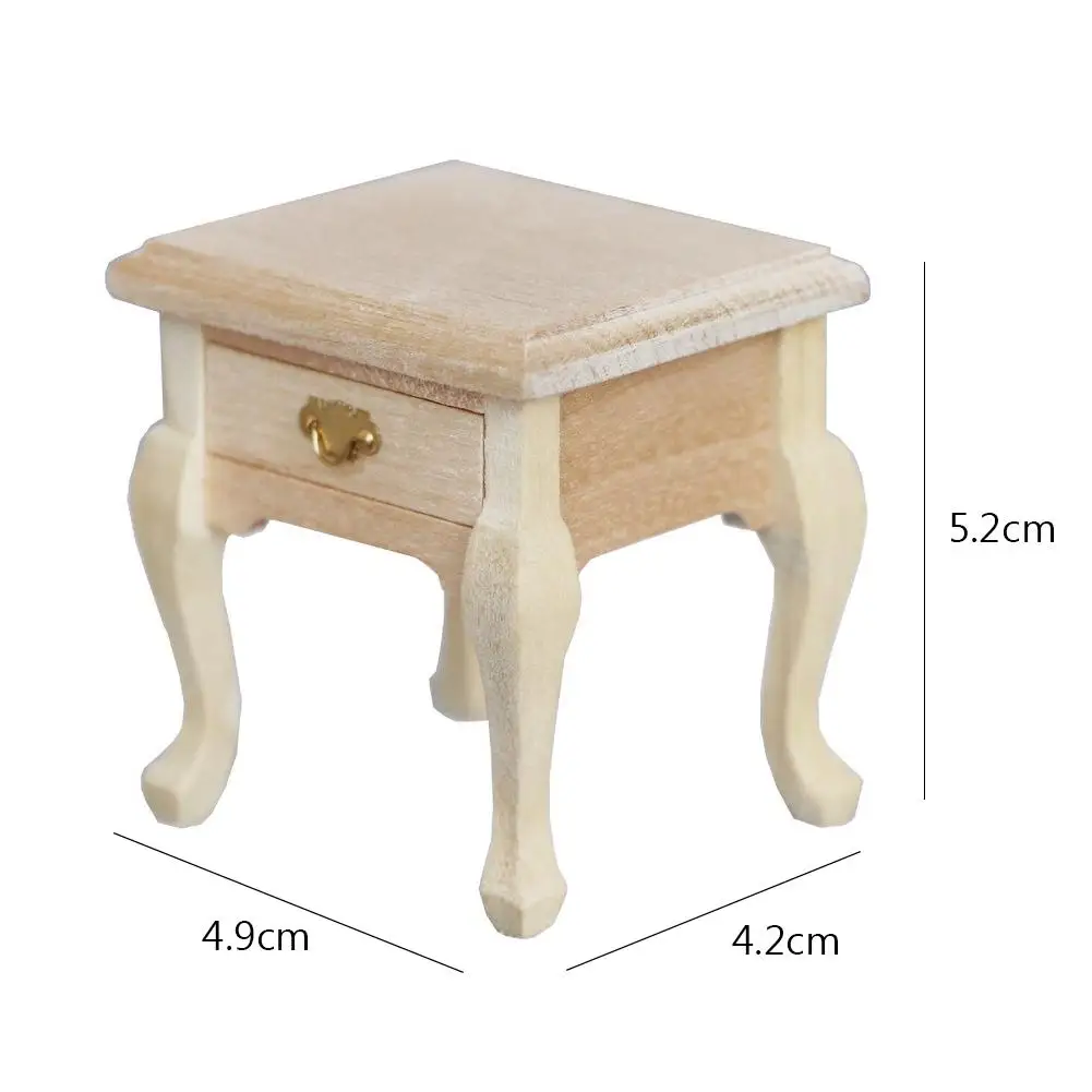 

1:12 Miniature Dollhouse 3D Wooden Furniture Mini Simulated Wooden Bedside Table Furniture Model 1/12 DIY Dollhouse Accessory