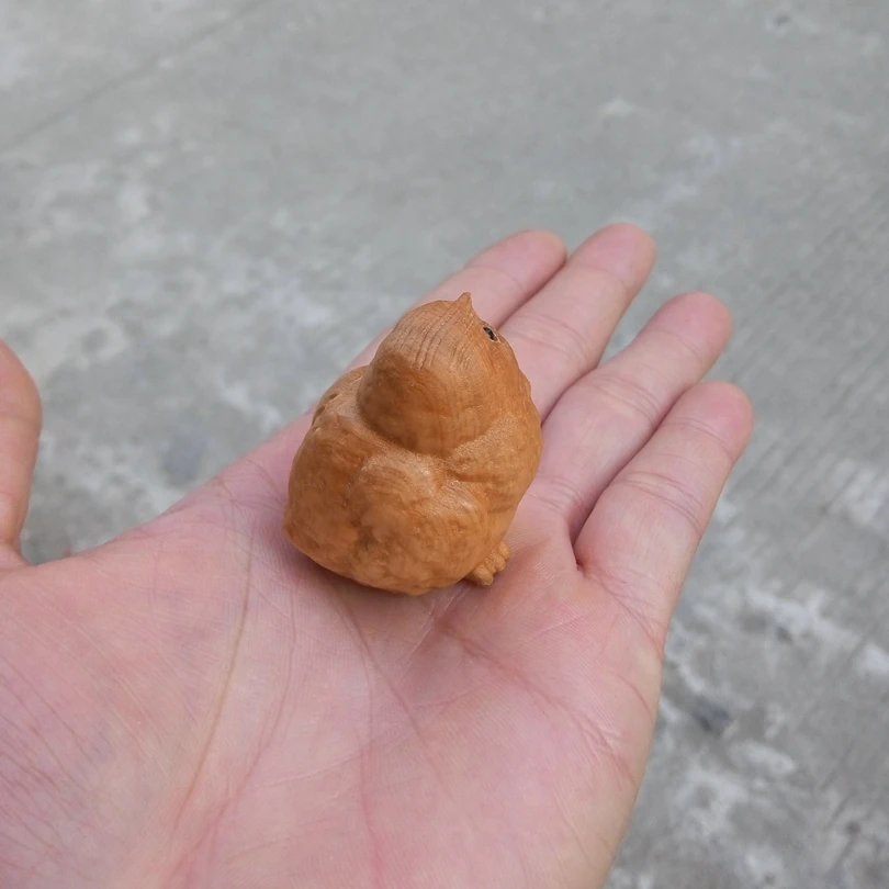 

wooden carved animal wood carving chick bird bull home desktop decor decoration ornaments gift(A773)