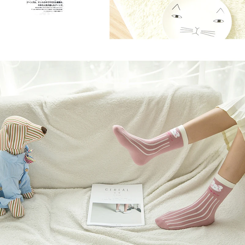 Розовый серый кролик зимние толстые Хлопковые женские реальные новогодние