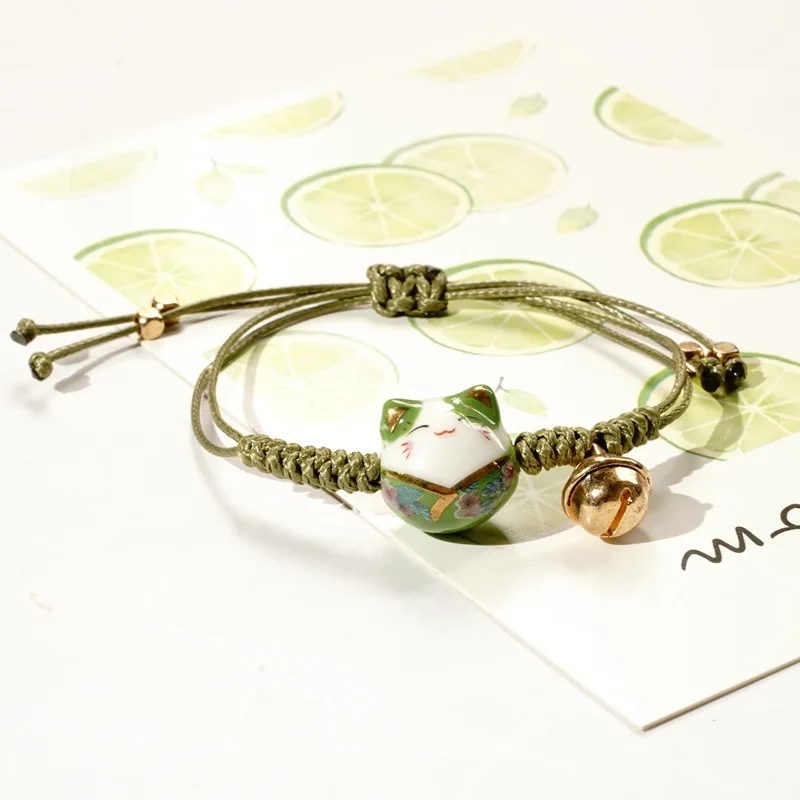 

Lovers Bracelet Lucky Blessing Bracelet Women's Charm Girl Fashion Bracelet Friends Jewelry Ceramic Cat Couple Pendant Bracelet