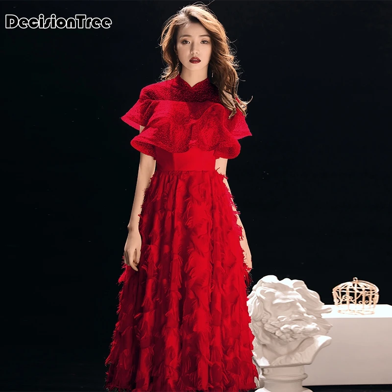 Китайское платье красное свадебное платье длинное cheongsam вечерние qipao халат Восточное женское элегантное вечернее платье vestido plus