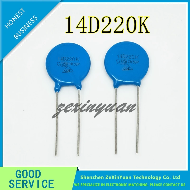 20PCS/LOT 14MM Varistor 14D220K 14D220 DIP 220KD14 Varistor Voltage 22V Metal voltage dependent resistor