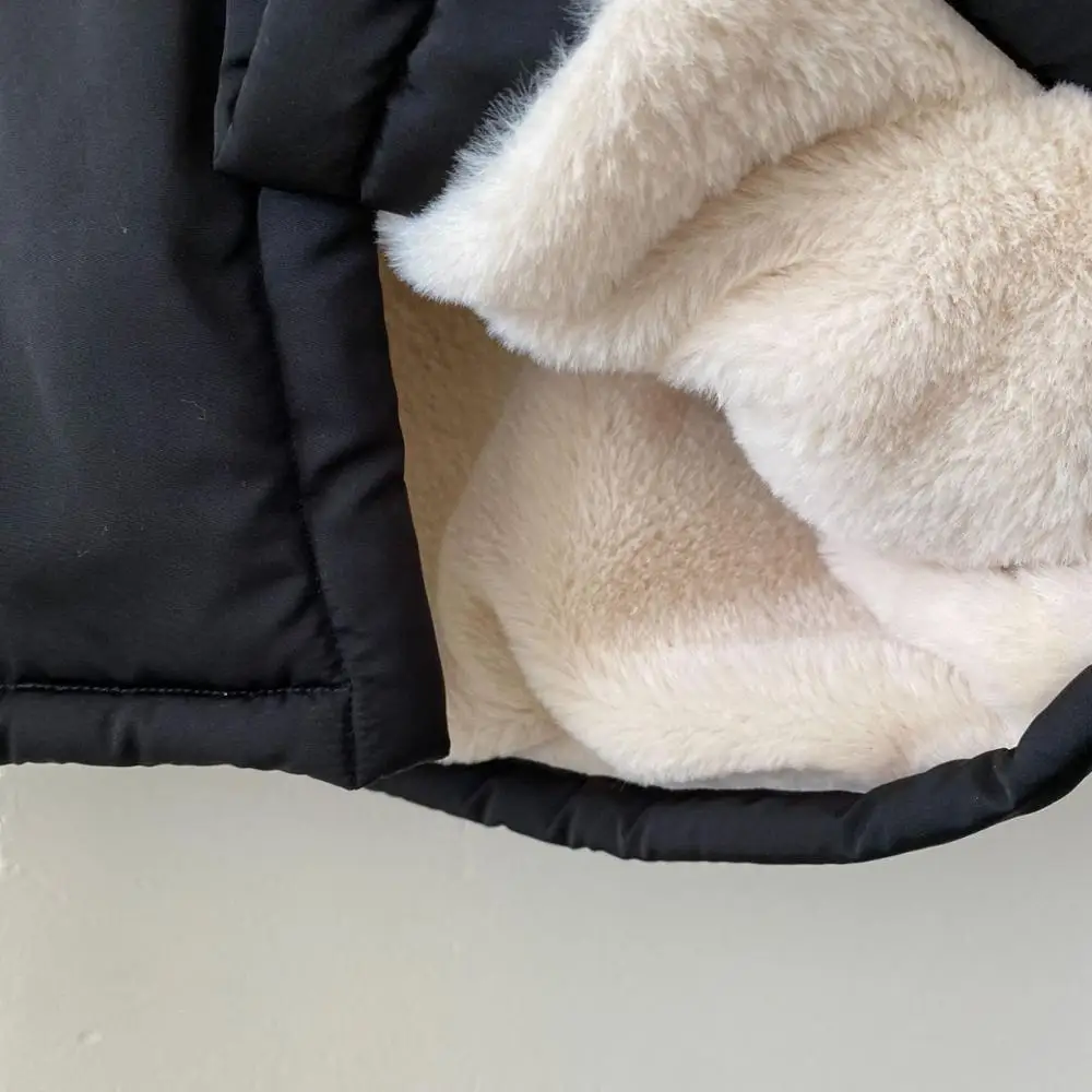 

Boys and Girls' Medium and Long Cotton Padded Korean Children's Standing Collar Foreign Style Warm Coat 2020 Winter Wear